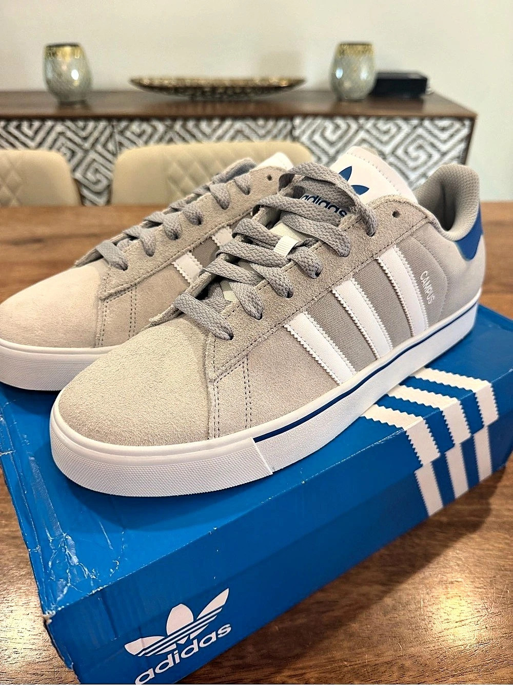 Adidas Campus Vulc Grey Bluebird Gray & Blue Sneakers Size 12M/13W BNIB